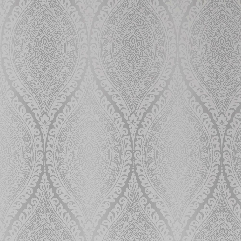 Damask Wallpaper Metallic Glitter Sparkle Textured Embossed Luxury